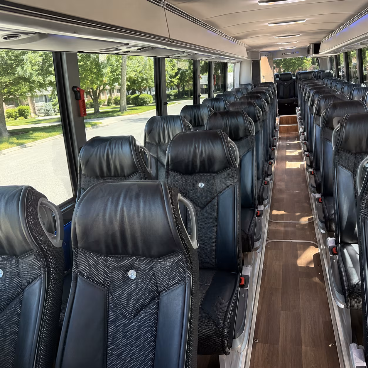 san marcos 40 passenger charter bus inside